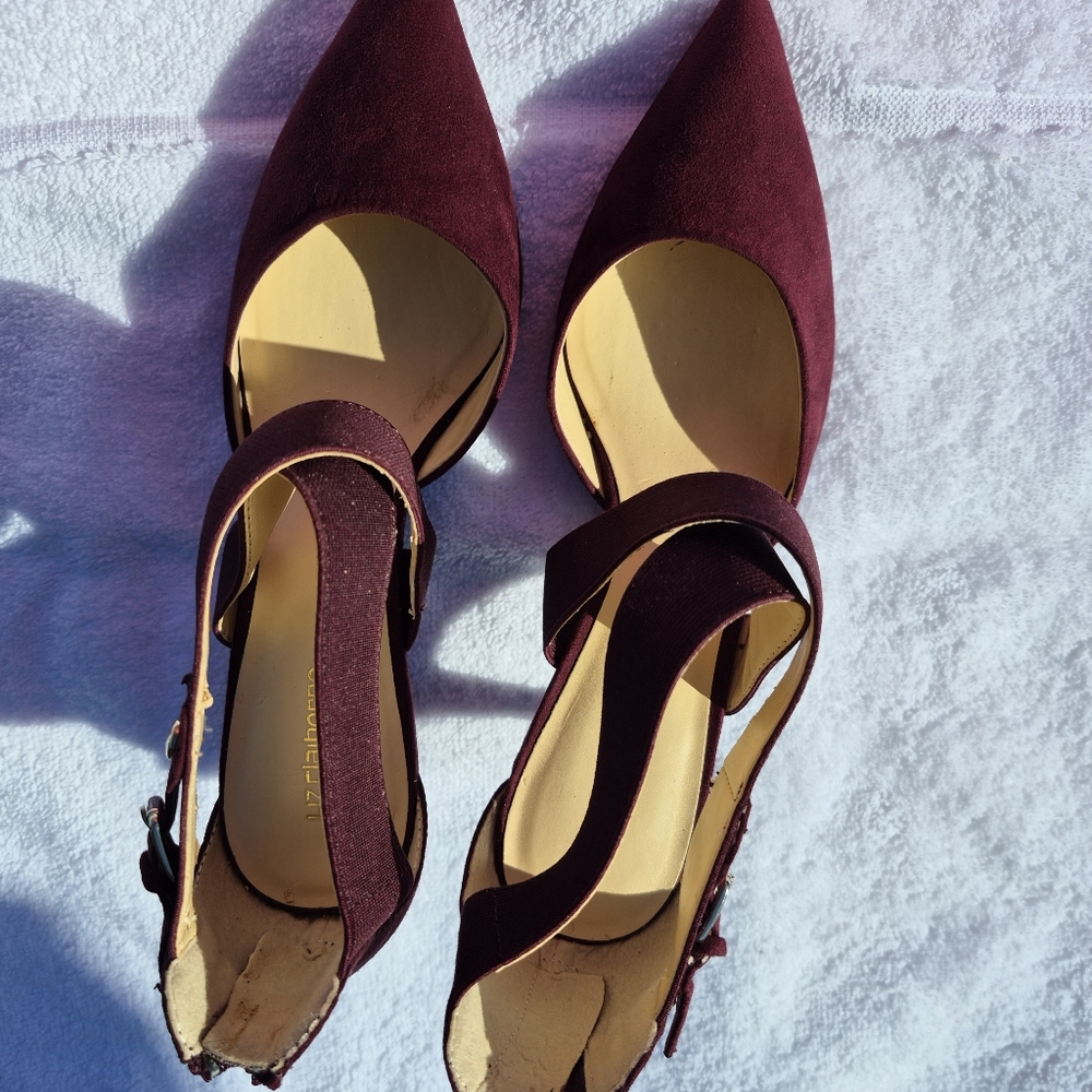 Liz Claiborne Keegan Pumps Stilleto Heels Burgundy.